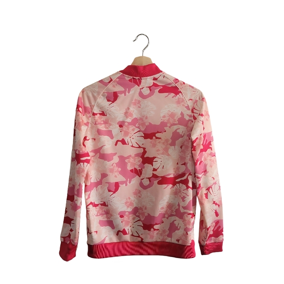 ADIDAS Pink Botanical Camo Track Jacket Youth Large 13-14 Yrs - Picture 2 of 11